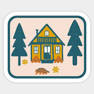 Cosy Cabin (Denim & Oat) Sticker